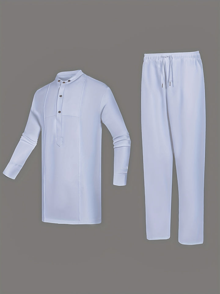 Men's White Dashiki 2pcs Set