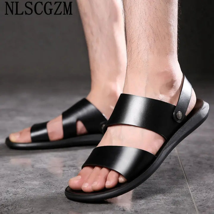 Men Leather Sandals Genuine Leather