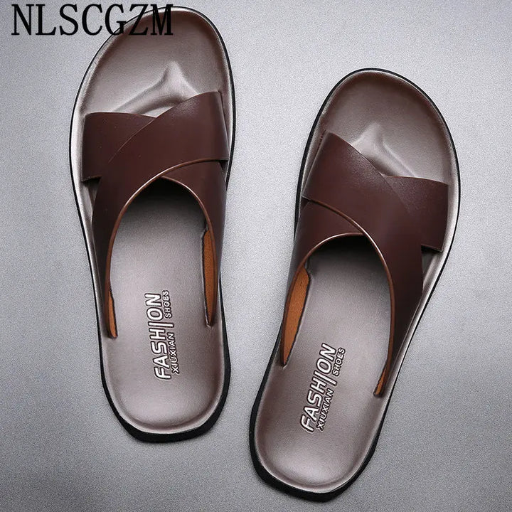 Men Leather Sandals Genuine Leather